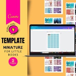 Miniature Book Covers Template • Canva Template • Editable Template • Mini Books Layout • Create your own mini books