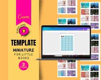 Miniature Book Covers Template • Canva Template • Editable Template • Mini Books Layout • Create your own mini books