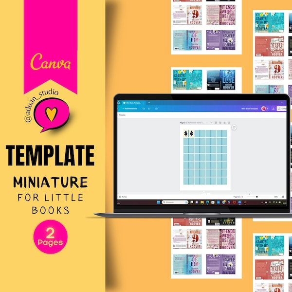 Miniature Book Covers Template • Canva Template • Editable Template • Mini Books Layout • Create your own mini books