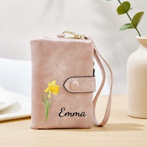 Carteira personalizada com nome e mês de nascimento, carteira feminina personalizada, carteira de presente personalizada, presente de aniversário, presente de aniversário para ela