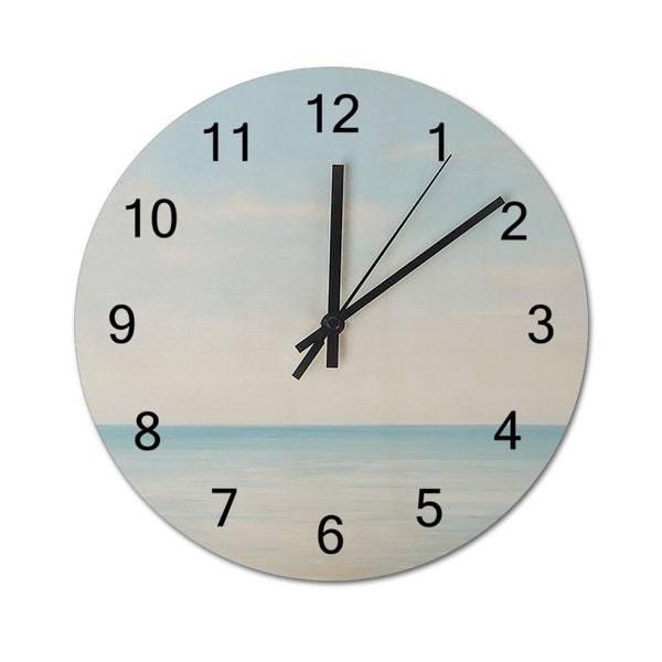 Calm Seas Round Non-ticking Wooden Oceanscape Wall Clock