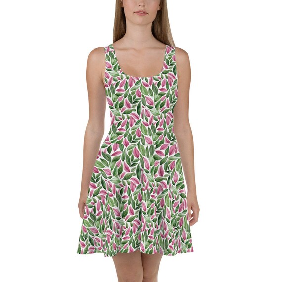 pink and green sun dress UPF 50+ Dahlia Sleeveless Dress w/ Pockets Mermaid Friends / 2