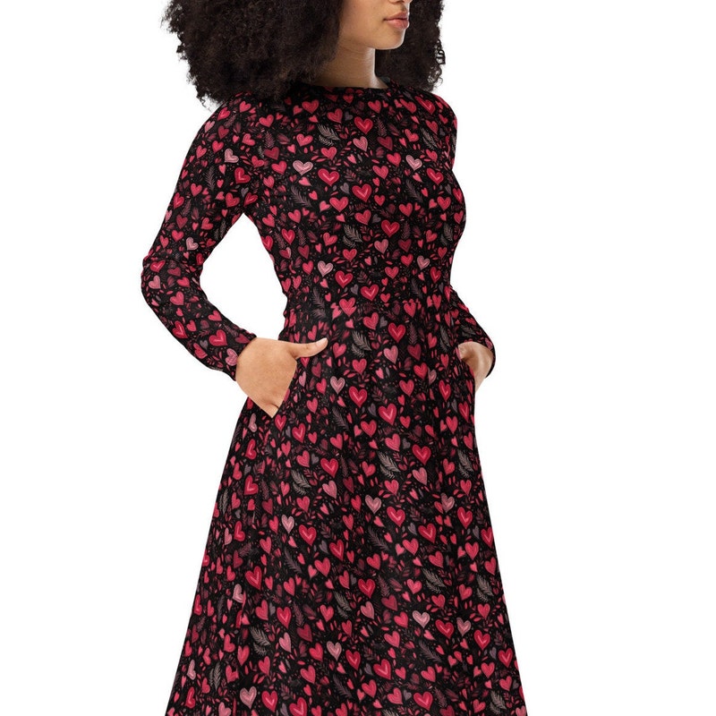 Heart Pattern Print Dress