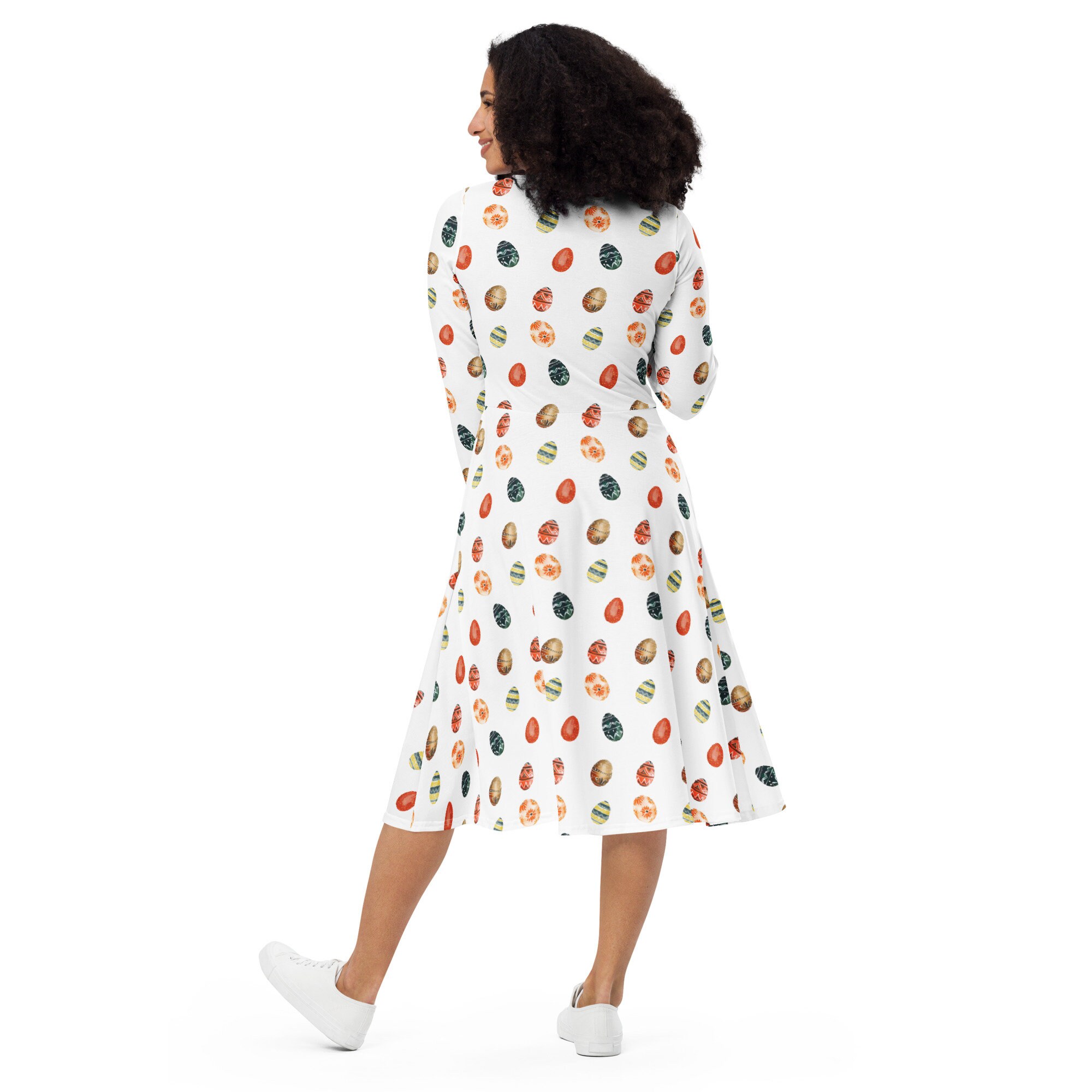 Easter Eggs long sleeve midi Dress, Easter Dress, Dress with pockets, Spring Dress, Plus Sizes Available Easter Eggs long sleeve midi Dress, Easter Dress, Dress with pockets, Spring Dress, Plus Sizes Available