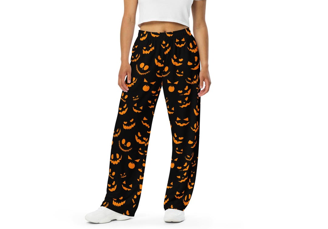 Vêtement Nuit Homme Pantalon Pyjama Halloween - Motif Citrouille Fantôme - Homme - Taille Élastique - Polyester Vêtement Décontracté Polyester