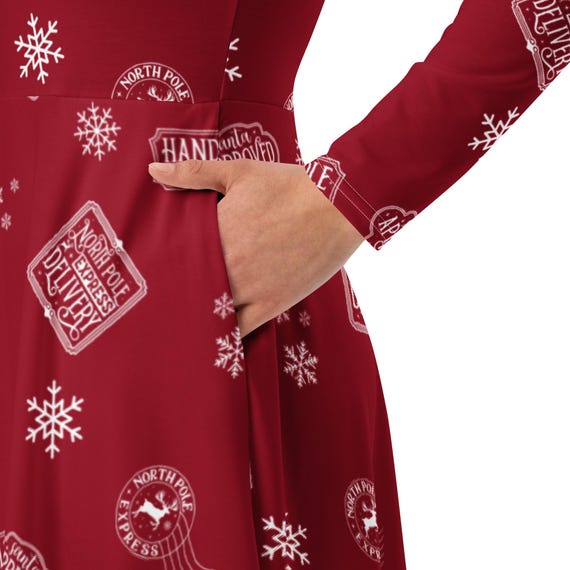 chinese dress ladies Red Express Long Sleeve Dress Women's  Camilla's Closet Consignment