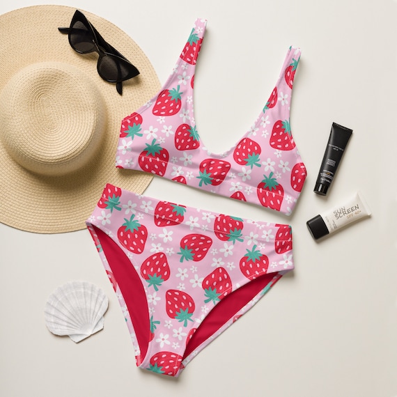 ★EAST SEA★ strawberry bikini EMY SEESUCKER STRAWBERRY TWO PIECE BIKINI