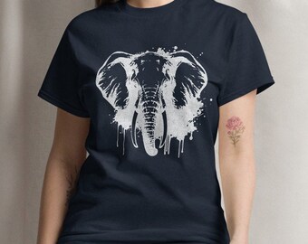 Maglietta grafica con elefante: maglietta classica in misto cotone