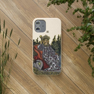 De keizerin Tarot Card biologisch afbreekbaar telefoonhoesje, Tarot telefoonhoesje, milieuvriendelijke geschenken, iPhone hoesje, Samsung hoesje, Tarot kaart telefoonhoesje,