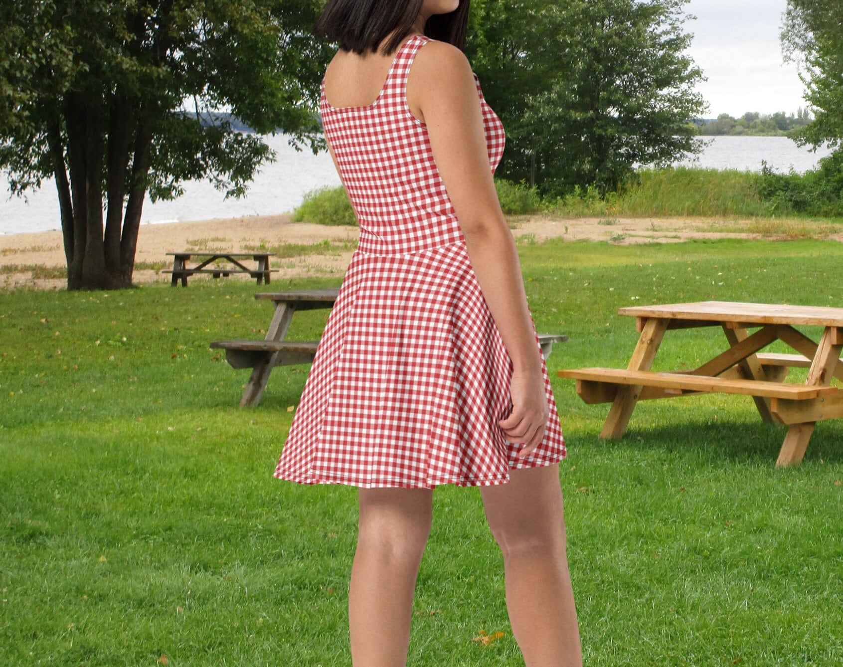 【M】Cinnamon Picnic Dress Country Picnic Sun Dress for Women, Summer Dress, Plus Size