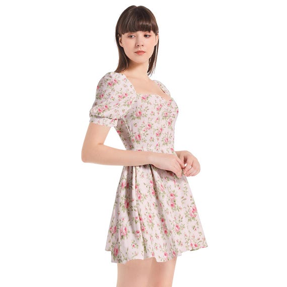 knee length dresses for ladies Retro Off-Shoulder Linen Mini Dress for Women main image 1