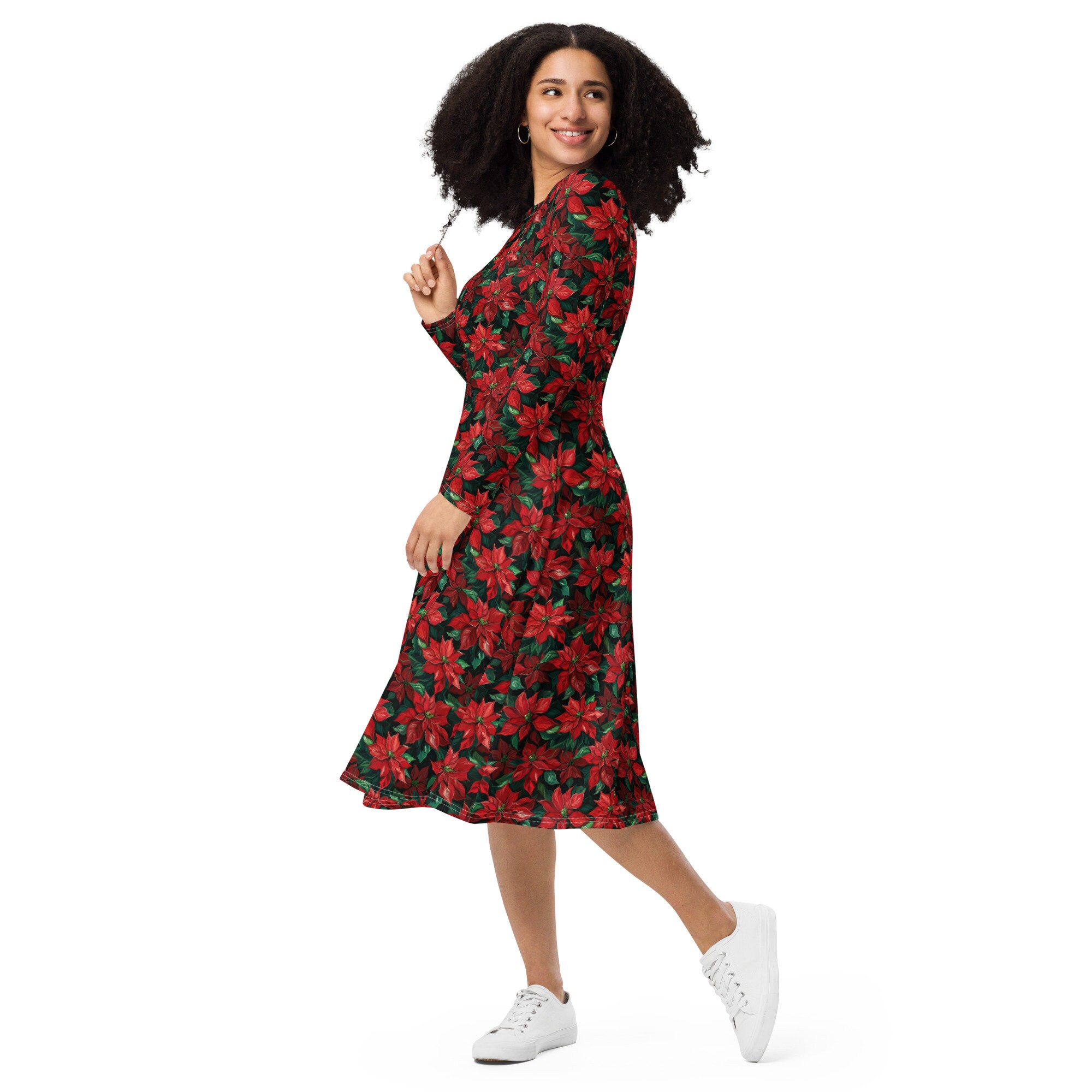 floral christmas dress women Christmas Dresses for Women Christmas Party Printed Dresses For Women  Vintage Christmas Midi Dress Casual Dresses Cocktail Dress Party Festive  Dresses for Christmas Celebration,Purple,M