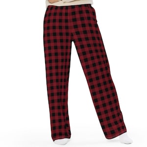 Buffalo Plaid wide-leg pajama pants, Loungewear, Fall Season Pants, Pajama Pants, Comfy Sweatpants Gift