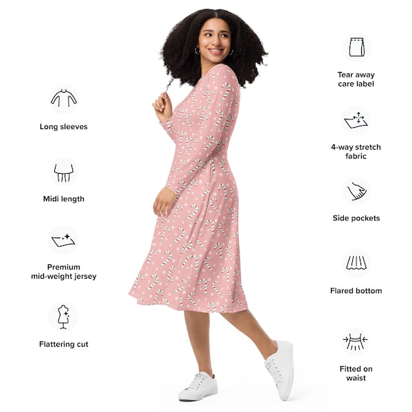 Candy Cane Red Poplin Dress main image 1