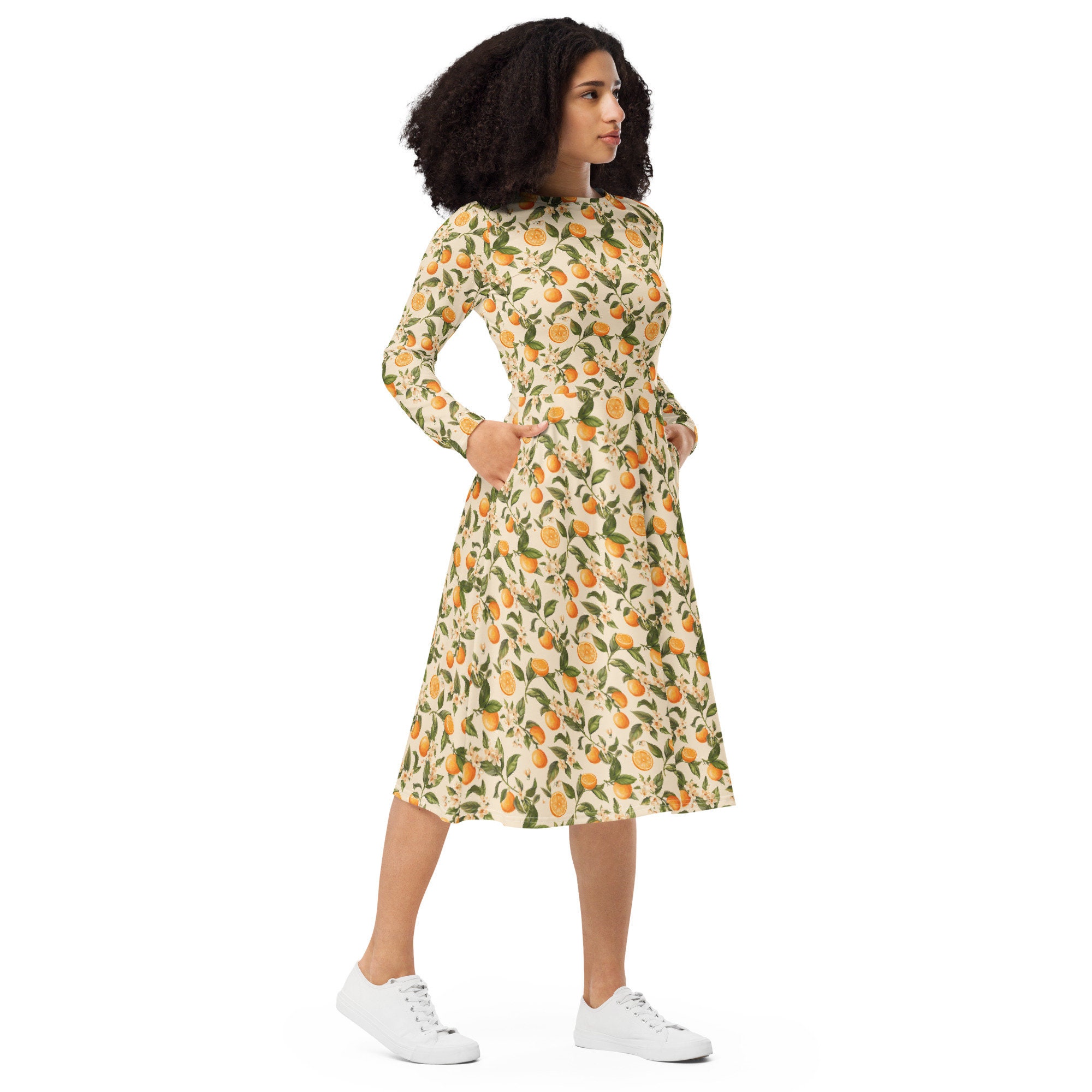 linen fall dress PRETTYGARDEN Women's Fall Long Sleeve Midi Dress Casual Elegant Ruffle main image 0