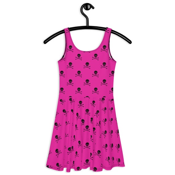 pink dress with skulls Women's Pink Roses And Skulls Tank Dress Everything Skull Clothing Merchandise and Accessories