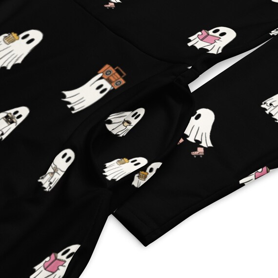 Ghost Gang All-Over Print Long Sleeve Dress, Halloween Themed, Dress with Pockets, Spooky Funny Ghosts, Cool Fun Designs Ghost Gang All-Over Print Long Sleeve Dress, Halloween Themed, Dress with Pockets, Spooky Funny Ghosts, Cool Fun Designs