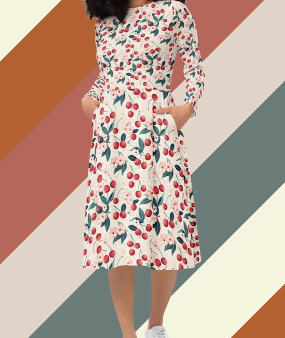 cherry blossom midi dress Sakura Blooms Midi Dress Teuta Matoshi