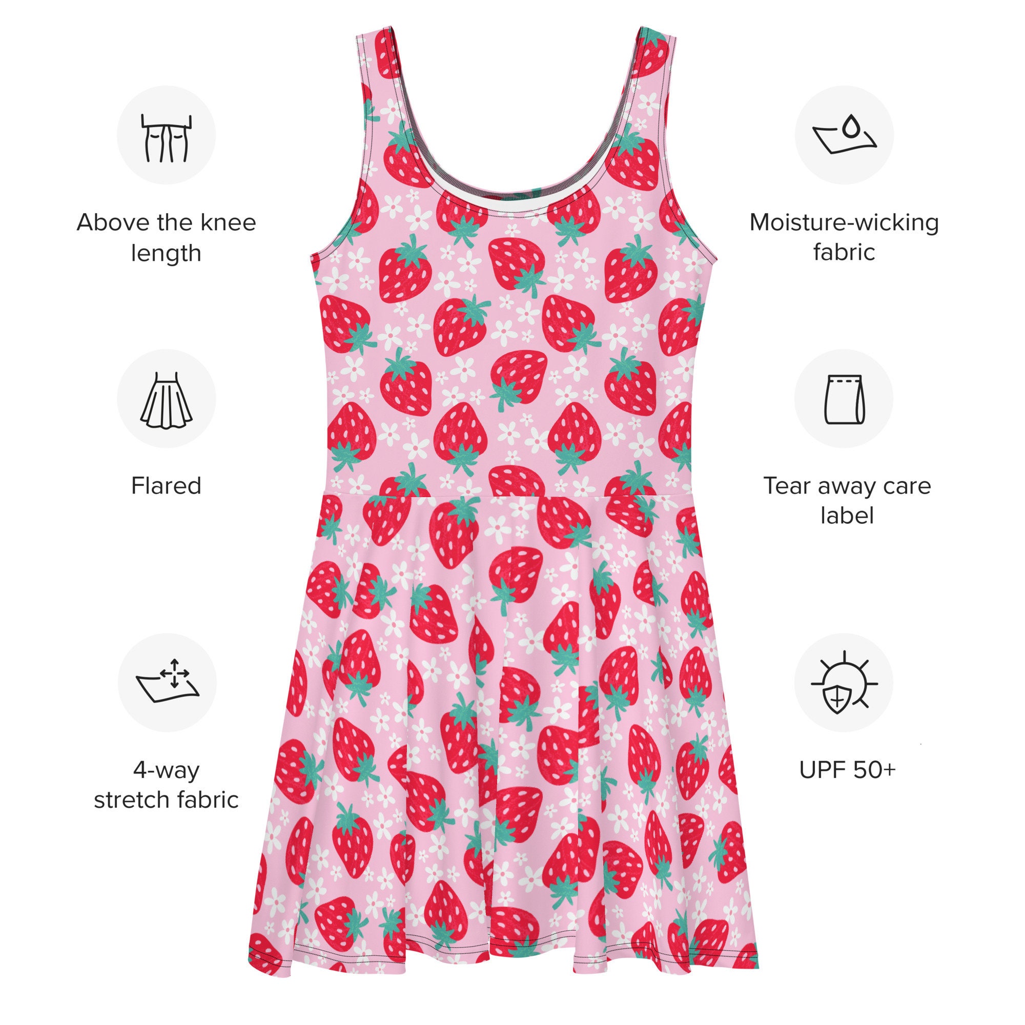 strawberry skater dress Girls Strawberries Print Dress at Design Life Kids