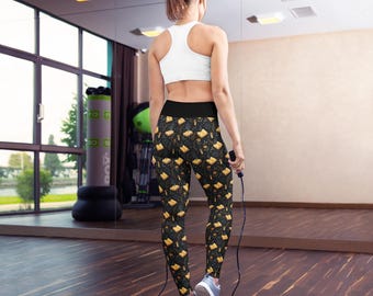 Bookish Yoga Leggings for Women, Romantasy Workout Pants, Dark Academia Activewear, Witchy Book Print Leggings, Reader Gift