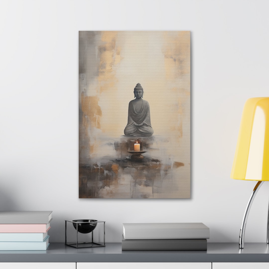 Zen Buddha Wall Art Canvas Gallery Wrap, Japandi Art, Home Decor, Yoga ...