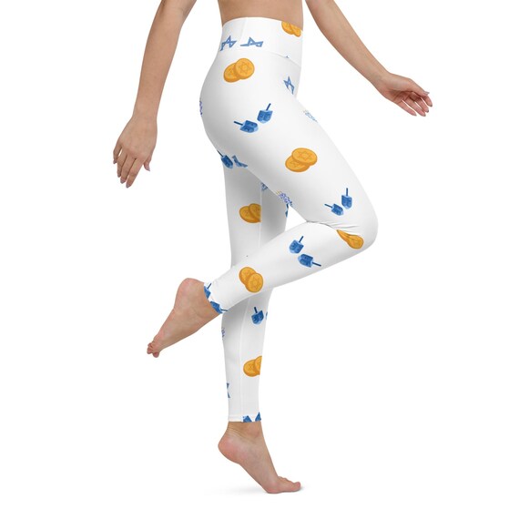 Fun Hanukkah yoga leggings, Holiday dress, Hanukkah Gift for her, Winter Holiday Season, Jewish Friend Gift for Holidays, Women's Clothing