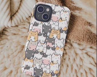 Funda para teléfono Kawaii Cat: protección de doble capa