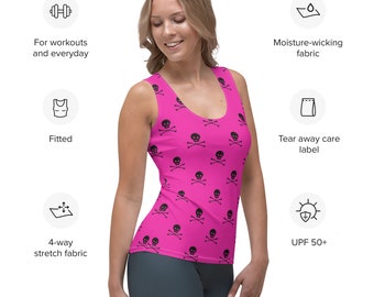 Pink Skull & Crossbones Tank Top: Pastel Goth Sleeveless Shirt - Etsy