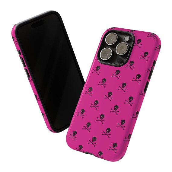 Pink Skulls & Crossbones Phone Case, iPhone Cases, Samsung