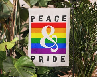 Peace & Pride Garden Flag | Rainbow Outdoor Decor | Inclusive Yard Flag | LGBTQ+ Pride Month Celebration | Equality Love Home Gift