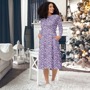 winter wonderland christmas party dresses Winter Wonderland Long Sleeve Dress: Christmas Party Outfit
