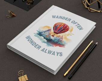 Diario de tapa dura de aventuras, Diario de viajes, Camping, Globo aerostático, Diario de recuerdos, Diario de estado de ánimo, Regalo de diario, Regalo amante de la naturaleza