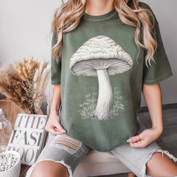 Comfort Colors Mushroom T-shirt, Mushroom Shirt, Mushroom Tee, Plant Lover Shirt, Nature T-Shirt, Plant Lover Gift, Mushroom Gift