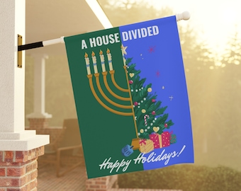 Interfaith Holiday Garden Flag: Hanukkah & Christmas Banner