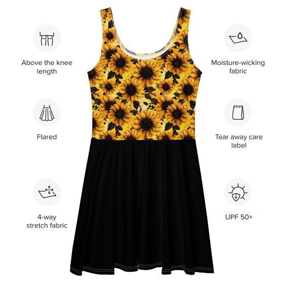 Sunflower Skater Dress: Sleeveless Summer Sun Dress - Etsy