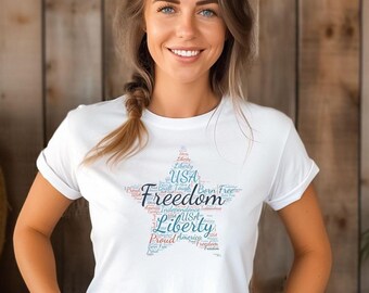 Camiseta del 4 de julio, camiseta America Freedom Star