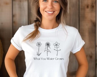 Botanical Wildflower Shirt, Cottagecore Garden Tee