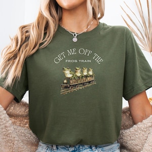 Get Me Off The Frog Train - Cute Frog Shirt - Funny Frog Shirt - Frog Lover Shirt - Funny Frog Shirt - Still Single - BELLA CANVAS 3001