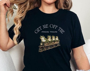 Funny Frog Train Bella Canvas T-Shirt – Frog Lover Gift