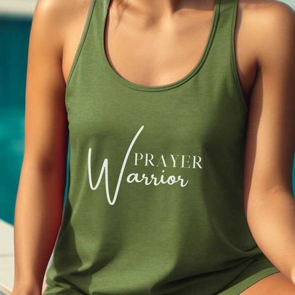 Prayer Warrior Shirt - Bible Shirt - Church Shirt - Faith Shirt - Christian Gift - Godly Shirt - Women's Ideal Racerback Tank