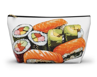 Japanese Sushi Accessory Pouch | Pencil and Pen Case | Tech Case | Survival Kit | T-bottom Travel Bag | Pop Art Gift | Umami Food