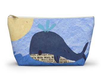 Whale Accessory Pouch, Pencil and Pen Case, Tech Case, Ocean Makeup Kit, Travel Bag, Sea Animal Toiletry Bag, Sealife Cutout Phone Pouch