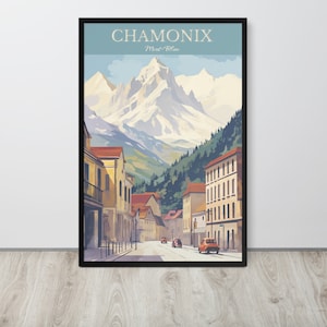 Chamonix Mont Blanc Vintage Poster, France Chamonix Wall Art, French Travel Art, Affiche de Voyage, Mont-Blanc Wall Art, Digital Download