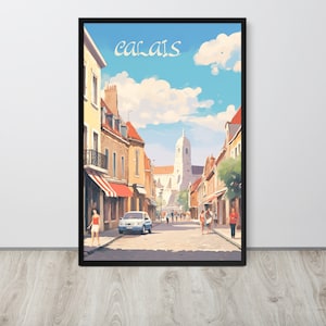 Calais Vintage Poster Art, France Calais Wall Art, French Travel Art, Affiche de Voyage, Vintage Painting, Airbnb Decor, Digital Download