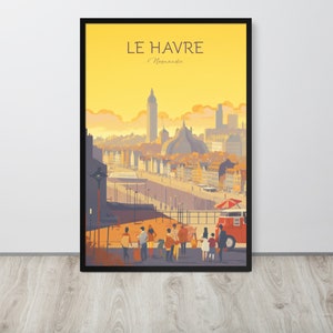 Le Havre Vintage Poster Art, French Port City Art, Normandy Painting, French Travel Art, Affiche de Voyage, Airbnb Decor, Digital Download