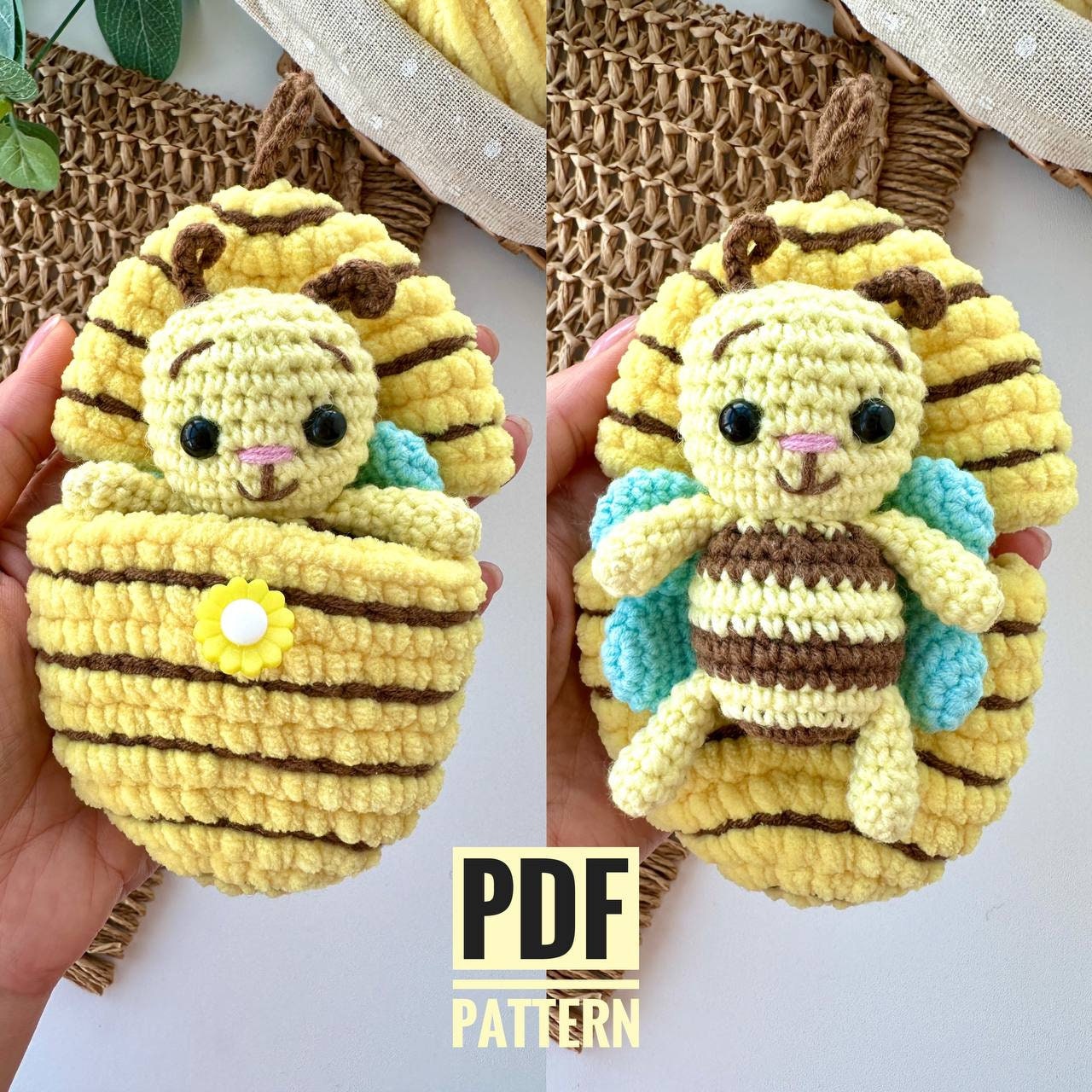 Crochet Bee in Beehive
