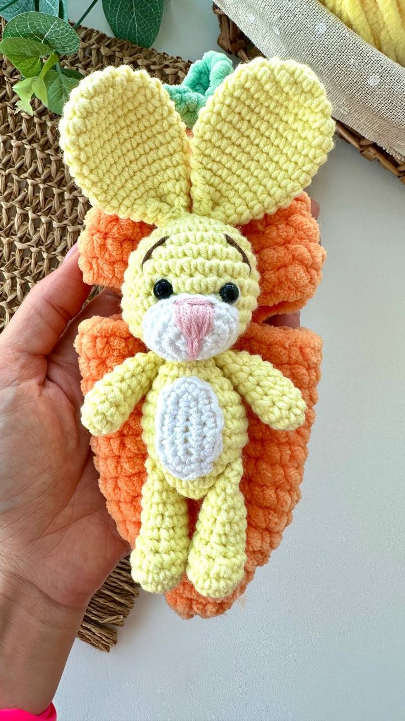 Crochet pattern Easter Bunny in carrot, chick, budgie and Turtle in egg, bee in beehive Amigurumi plushie crochet patterns English Pdf zdjęcie 7