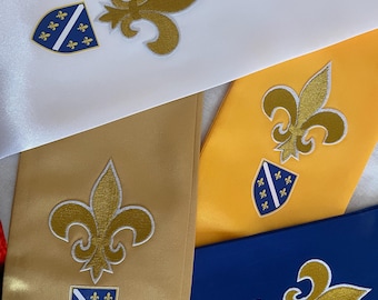 Bosnian Flag Graduation Sash/Stole International Study Abroad Adult Unisex Proud Bosnian Heritage
