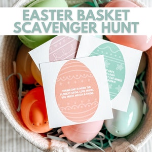 Easter Scavenger Hunt | Easter Basket Hunt for Kids | Indoor Outdoor Easter Game | Easter Hunt Clues | Kids Easter Activities | Easter Egg
