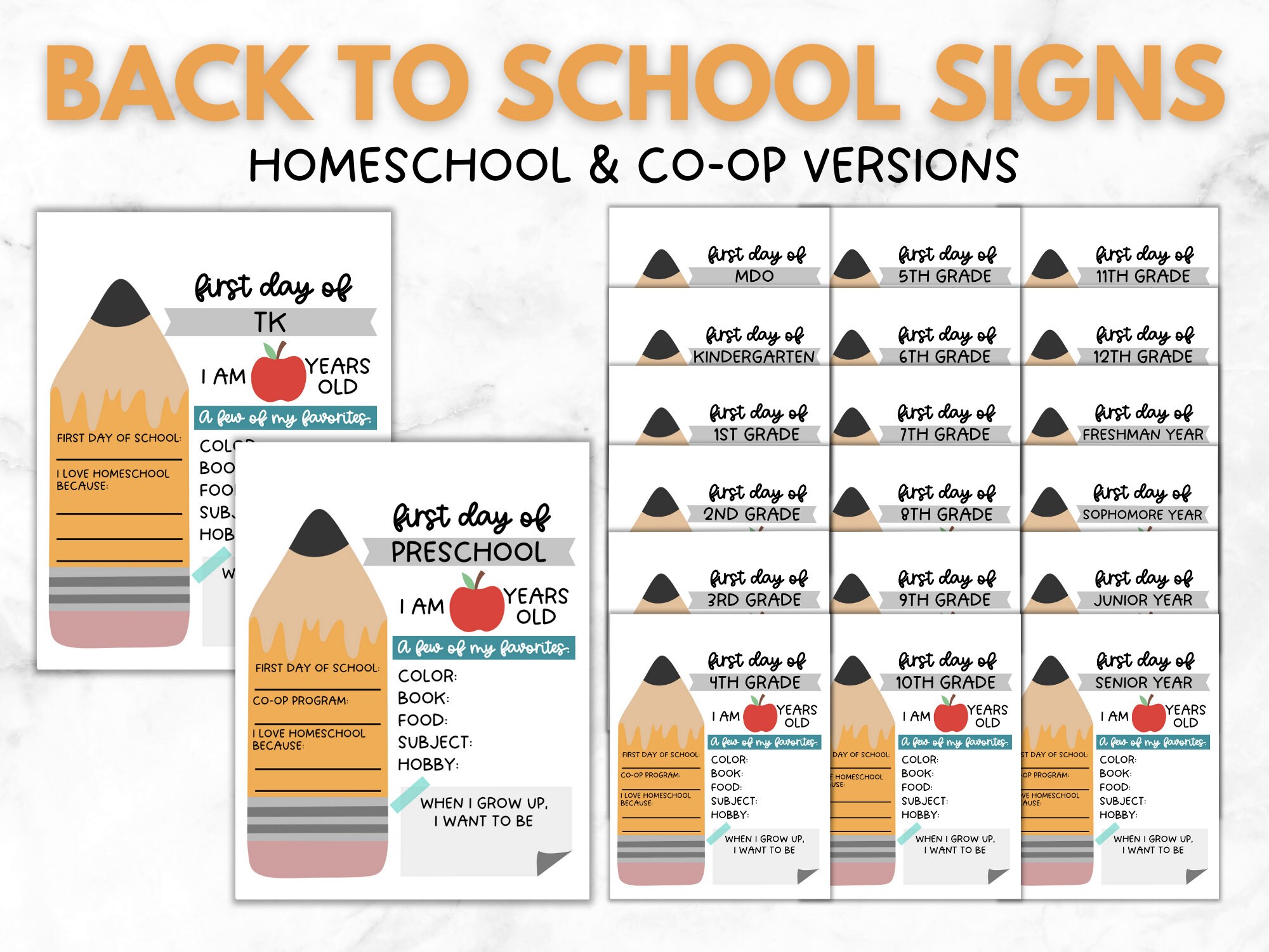 Editable Back to School Printable for Homeschool Boys, Girls First Day ...